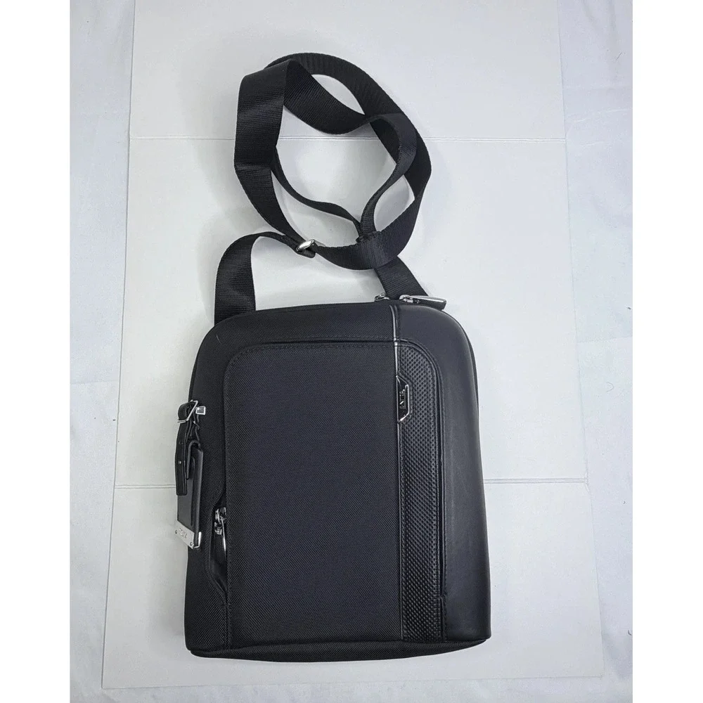 TUMI Black Ballistic Nylon Crossbody Messenger Travel Tablet Shoulder Bag